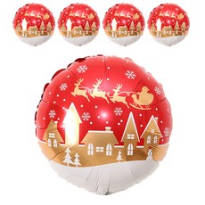 WOW PARTY KOREA 聖誕村銀箔氣球, 5個, 紅色