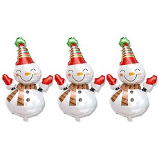 超級造型笑臉雪人鋁箔氣球, 白色, 3個