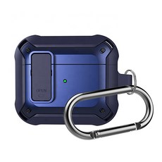 A-HOME AirPods 3代 雙重鎖定 鑰匙圈 保護殼, A3LC, 藍色 海軍藍