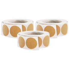 牛皮紙捲筒貼紙 500入, 單一顏色, 3個