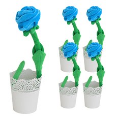 Frangonde 布質玫瑰鐵絲扭扭娃娃 5入, 天空藍, 32cm
