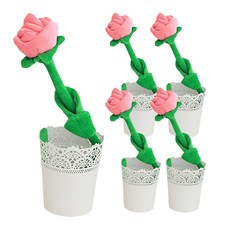 프랑온드 패브릭 장미 철사 꼬임 인형 5p, 핑크, 60cm