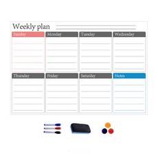 베러홈 냉장고용 자석 캘린더 메모보드 + 보드마카 3종 + 지우개 + 자석핀 3종 세트 BSH11, 고무재자기 + PET