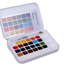 Mont Marte 蒙瑪特 水彩固體固體貧窮牛套組鐵盒08固體水彩, 24 種顏色