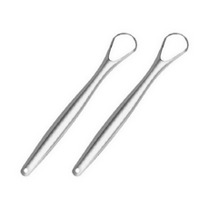 The Bren 不鏽鋼除口臭舌苔清潔器 橢圓形 銀色, 2個, 10.1g