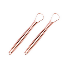 The Bren 不鏽鋼除口臭舌苔清潔器 橢圓形 玫瑰金, 2個, 10.1g