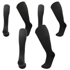 素色防滑足球襪 3雙, 黑色