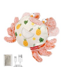 PETCARE 佩可爾 狗狗貓咪用跳舞螃蟹自動玩具 + 2件衣服組, PMC-TW4, 象牙白, 紫色(衣服), 1個