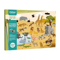 mideer 野生動物園已連接並刪除並表達了貼紙Play Safari 200p, 混合顏色