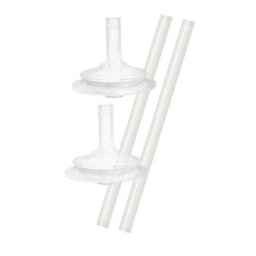 MOTHER'S CORN 兒童矽膠替換奶嘴 2入+吸管 2入, 1組, 透明