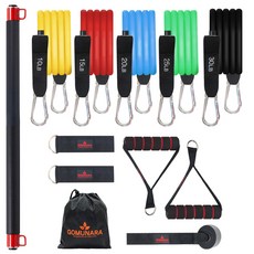 GOMUNARA Active 彈力管狀帶5件組 + 握把2入組, 混合色