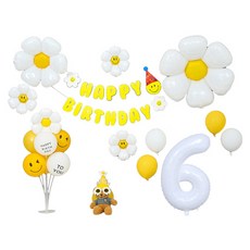 P&B UNITY 6號生日氣球+氣球配件組 隨機出貨, 混色, 1組