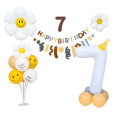 P&B UNITY 7號生日氣球+生日派對氣球配件組 隨機出貨, 混色, 1組