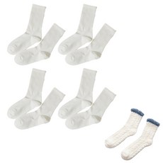 해시그라운드 여성용 라임 무지 중목양말 4족 + 수면양말 세트