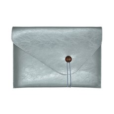 포블럭스 프리미엄 레더 슬림 노트북 파우치 FBLS00034, 은색, 1개