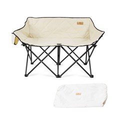 Moacamping 折疊式雙人長凳椅 MCC-2MA + 收納袋, 1套, 象牙白