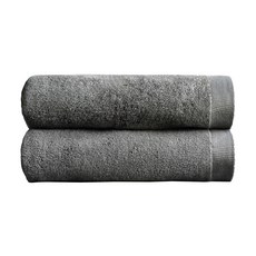 Towelist 浴巾 450g 30支 粉精棉, 深灰色, 2個