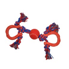 nature pet 寵物犬繩結玩具 12*34cm, 混合顏色, 1個