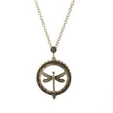 Mihwabujang 蜻蜓吊墜放大鏡項鍊, 01 青銅, 1個