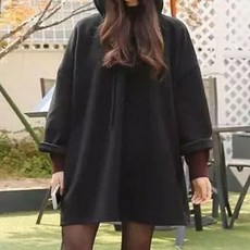 빅사이즈 무지 귀여운 롱 오버핏 임산부 후드티 상의