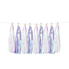 PARTYSHOW 派對裝飾流蘇穗鐳射2款 x 10p套組, 白色 + 薰衣草紫, 1套