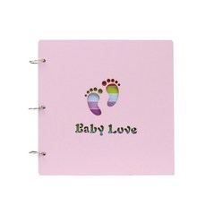 嬰兒木質DIY紀念相冊, 30張, 粉色