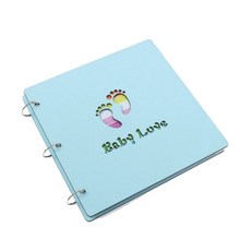 嬰兒木質DIY紀念相冊, 30張, 藍色