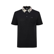 DAKS 格紋Polo領拼色短袖T恤