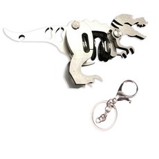 soonZAM 鋼鐵擬真銀色3D DIY塑膠模型 48 暴龍鑰匙圈製作, 1個