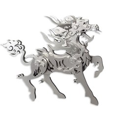 soonZAM 鋼現實銀3D DIY塑料模型2火焰獨角獸, 1個