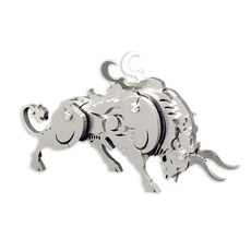 soonZAM 鋼鐵寫實銀色3D DIY塑膠模型 26 弓箭手牛, 1個