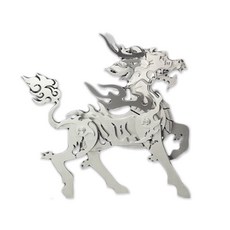 soonZAM 鋼鐵寫實銀色3D DIY塑膠模型 3層龍大型, 1個