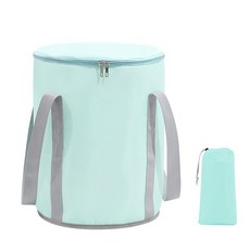 픽샵커머스 라이프스윗 캠핑 청소 세차 족욕 다용도 기능 접이식 양동이 덮개 + 파우치, 민트