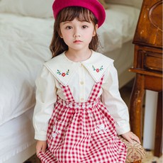 Bebezoo 女款格紋吊帶連衣裙