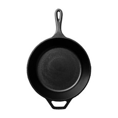 LODGE 電磁爐適用單柄鑄鐵深平底鍋, 直徑26.6cm, 1個