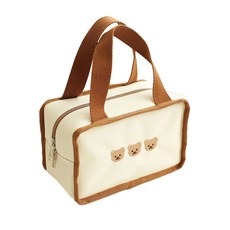 ChezBebe 卡通刺繡提袋, 小熊款(象牙白)