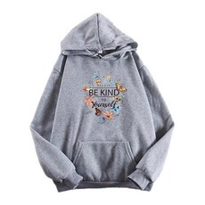 BE KIND 플라워 프린팅 오버핏 기모 후드티 임산부 상의