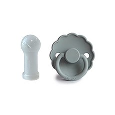 프리그 실리콘 공갈 젖꼭지 + 전용캡, 2단계(6~18개월), 프렌치그레이, 1세트
