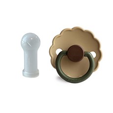 FRIGG 矽膠奶嘴+保護蓋, Acorn, 1套, 第1階段(0~6個月)