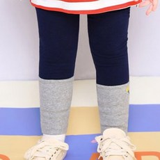 JELISPOON 女童款甜心羅紋撞色內搭褲