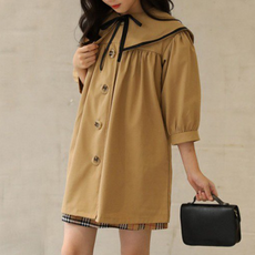 Orenjidamom 女童五粒扣可拆立領大衣