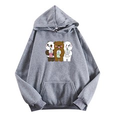 귀여운 곰 세마리 오버핏 기모 임산부 후드티