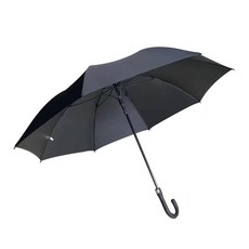 長雙面基本款運動傘兼高爾夫球手把陽傘, 全黑
