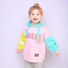 JELISPOON 女童拼色連帽長袖大學T