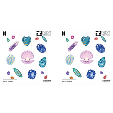 instant tattoo BTS誕生石紋身貼紙, 混合顏色, 2套