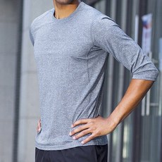 남성용 7부 소매 실내외 스포츠 피트니스 운동복 반팔 티셔츠