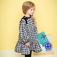 JELISPOON 女童款甜美格紋洋裝