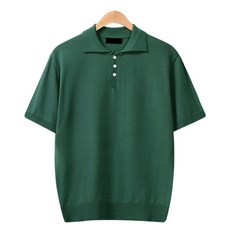 레이먼 남성용 가나 카라 단추 니트 반팔티