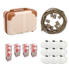 엘스토리몰 캠핑 파티라이트 줄전구 일반형 패키지 9구, 1세트, 베이지(전선), 화이트(전구 갓)