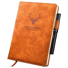 Keep on going A5日記本+原子筆套組, 棕色